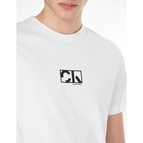 Men's Bright White Graphic Logo S/s T-Shirt 110331 by Calvin Klein from Hurleys