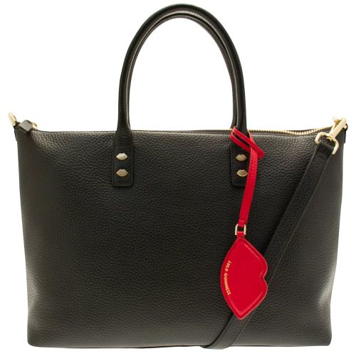 Womens Black Grainy Leather Medium Frances Tote Bag 72727 by Lulu Guinness from Hurleys