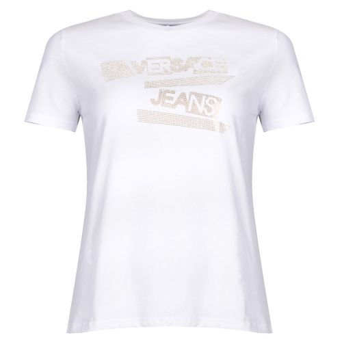 Womens White Logo Studs Box Fit S/s T Shirt 35924 by Versace Jeans from Hurleys