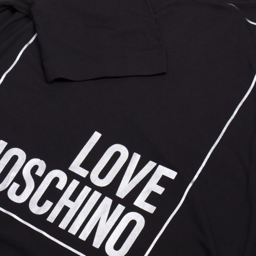 Womens Black Logo Box Metallic S/s T Shirt 26925 by Love Moschino from Hurleys