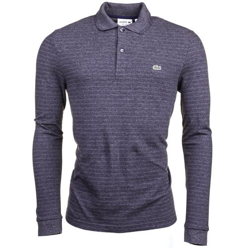 Mens Dark Grey & Navy Fine Stripe L/s Polo Shirt 61736 by Lacoste from Hurleys