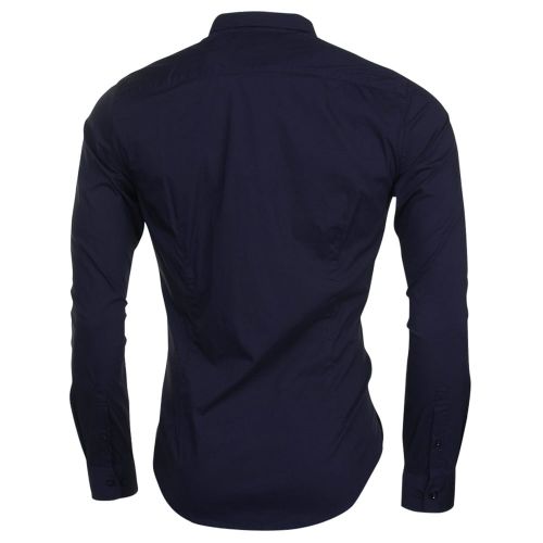 Mens Blue Custom Fit L/s Shirt 69675 by Armani Jeans from Hurleys