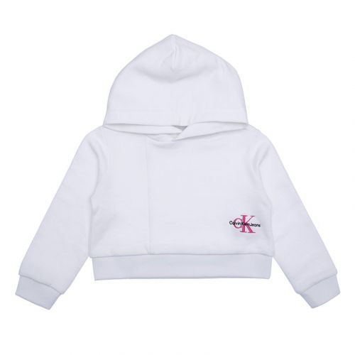 Girls Bright White Monogram Off Placed Hoodie 104806 by Calvin Klein from Hurleys