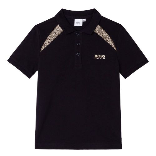 Boys Black Gold Pixel S/s Polo Shirt 92936 by BOSS from Hurleys
