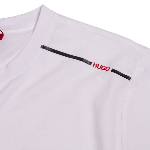 HUGO Mens White Dyrtid Logo Shoulder S/s T Shirt 74159 by HUGO from Hurleys
