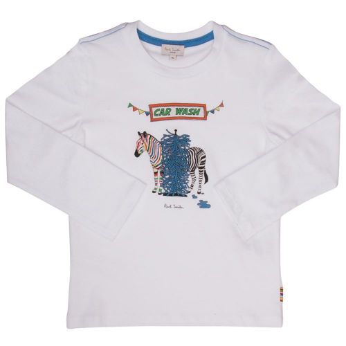 Boys White Polar L/s T Shirt 13397 by Paul Smith Junior from Hurleys