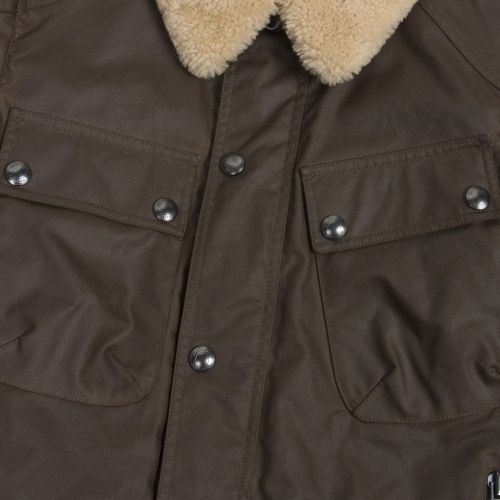 Mens Windsor Moss Patrol Shearling Collar Wax Jacket 45989 by Belstaff from Hurleys