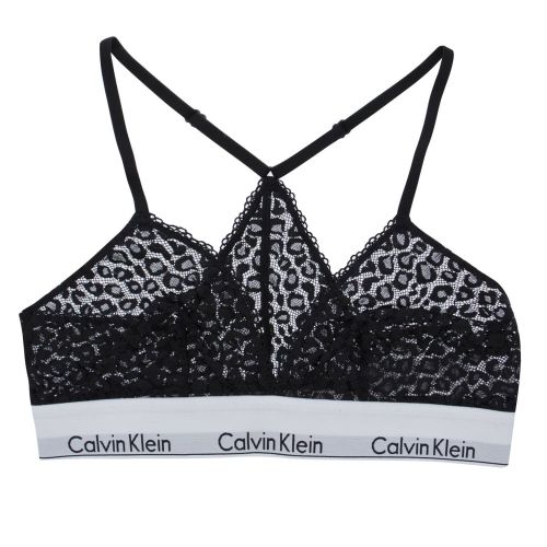 Womens Black Animal Lace Bralette 20468 by Calvin Klein from Hurleys