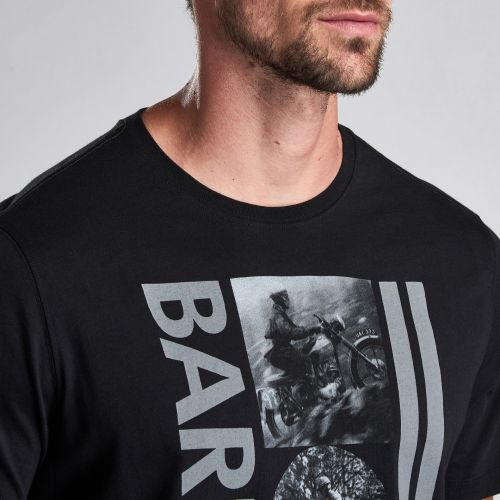 Mens Black Mono Vertical Logo S/s T Shirt 51436 by Barbour International from Hurleys
