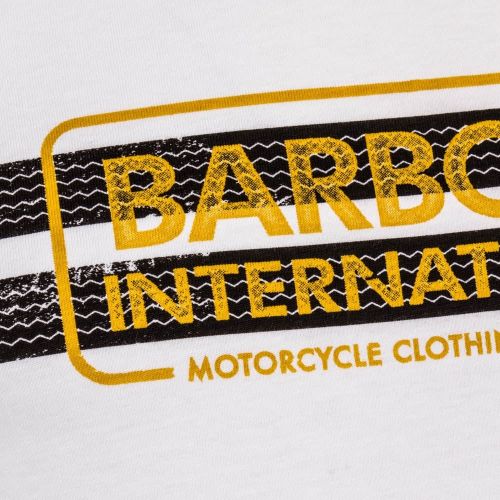 Mens White Tyre Track S/s Tee Shirt 64703 by Barbour International from Hurleys