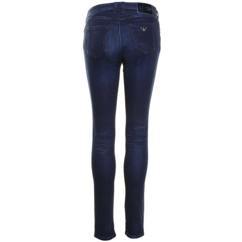 Womens Blue J28 Sateen Stretch Skinny Fit Jeans 72970 by Armani Jeans from Hurleys