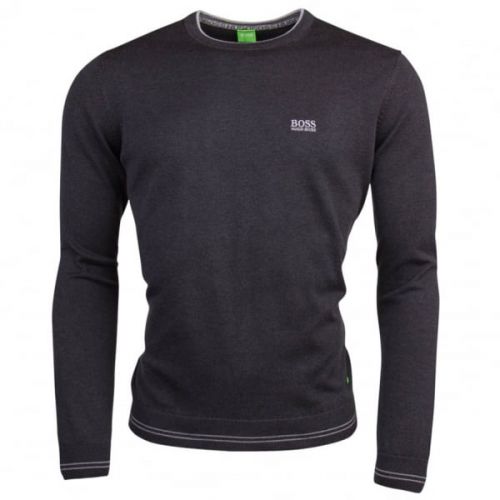 Mens Charcoal Rime Crew Knitted Jumper 15187 by BOSS from Hurleys