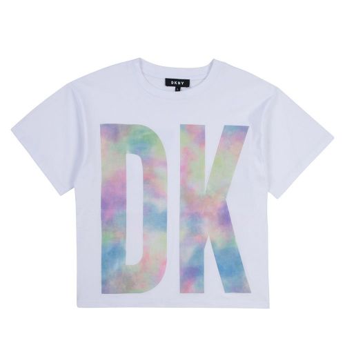 Girls White Maxi Fit Cloudy Logo S/s T Shirt 84840 by DKNY from Hurleys