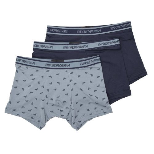 Mens Navy/Blue Core Logoband 3 Pack Boxers 97126 by Emporio Armani Bodywear from Hurleys