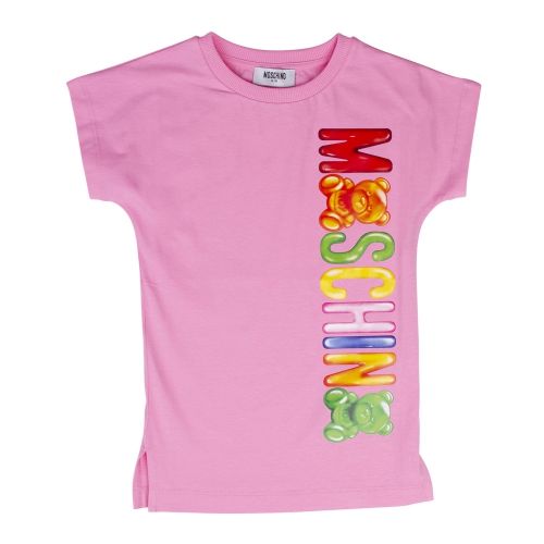 Girls Begomia Pink Gummy Bear Logo Dress 36149 by Moschino from Hurleys