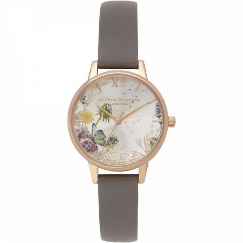 Womens London Grey & Rose Gold The Wishing Watch 33883 by Olivia Burton from Hurleys