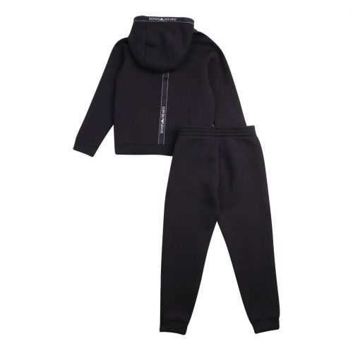 Boys White/Navy Logo Tape Hooded Tracksuit 77624 by Emporio Armani from Hurleys