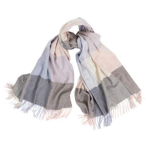 Womens Blue/Pink Pastel Check Scarf 31464 by Barbour from Hurleys