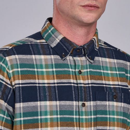 Mens Navy/Green Rocky Check L/s Shirt 77842 by Barbour Steve McQueen Collection from Hurleys