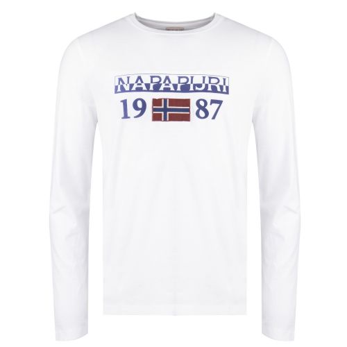 Mens Bright White Solin I L/s T Shirt 32907 by Napapijri from Hurleys