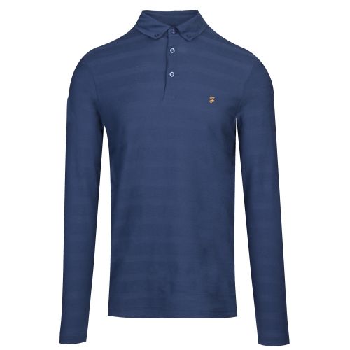 Mens Blue Star Darwen L/s Polo Shirt 36936 by Farah from Hurleys