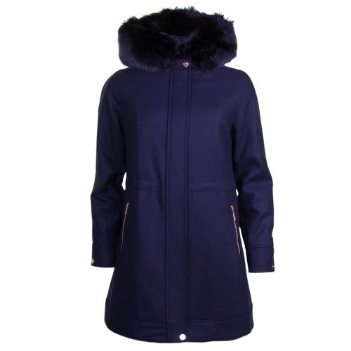 Womens Navy Kalissa Fur Hooded Parka 14108 by Ted Baker from Hurleys