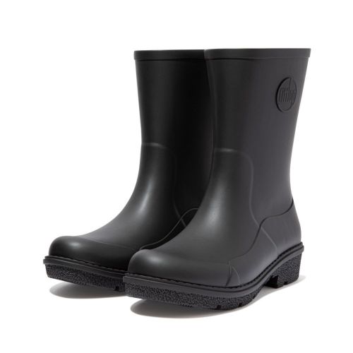 Womens Black Wonderwelly Short Wellington Boots 83693 by FitFlop from Hurleys