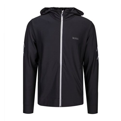 Athleisure Mens Black Sicon Gym Hooded Zip Through Sweat Top 99821 by BOSS from Hurleys