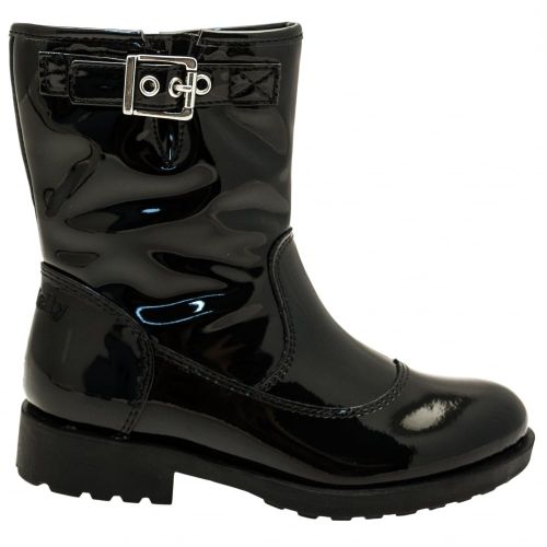 Girls Black Patent Ann Mid Strap Boots (26-35) 66524 by Lelli Kelly from Hurleys