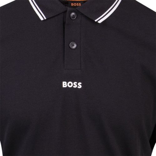 Casual Mens Black Pchup Tipped S/s Polo Shirt 110149 by BOSS from Hurleys