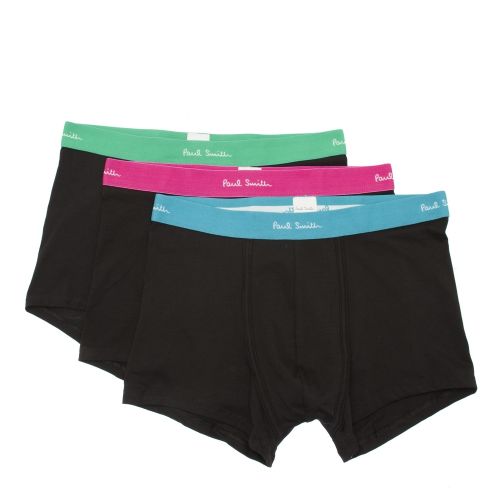 Mens Black Multi Band 3 Pack Trunks 48654 by PS Paul Smith from Hurleys