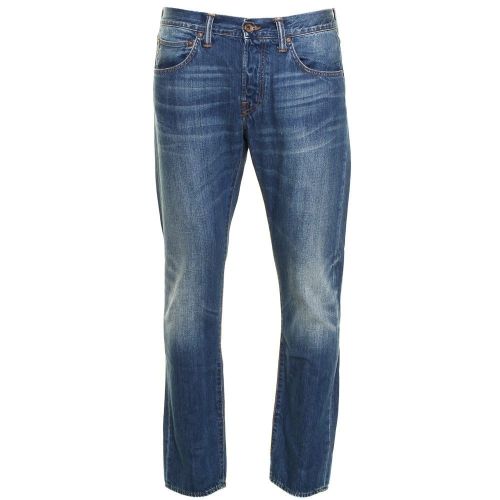 Mens 11.5oz F8.M2 Blue Mid Used Wash ED-55 Relaxed Tapered Fit Jeans 18955 by Edwin from Hurleys