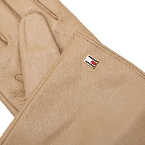 Womens Timeless Camel Essential Leather Gloves 98691 by Tommy Hilfiger from Hurleys