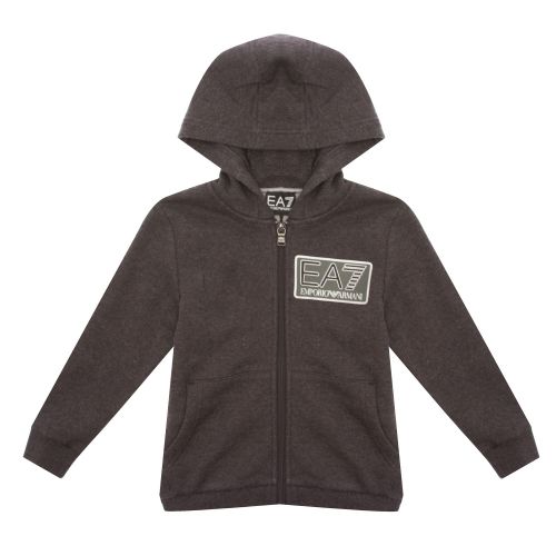Boys Carbon Big Logo Hooded Zip Through Sweat Jacket 30687 by EA7 Kids from Hurleys
