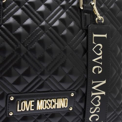 Womens Black Diamond Quilted Shopper Bag 53176 by Love Moschino from Hurleys