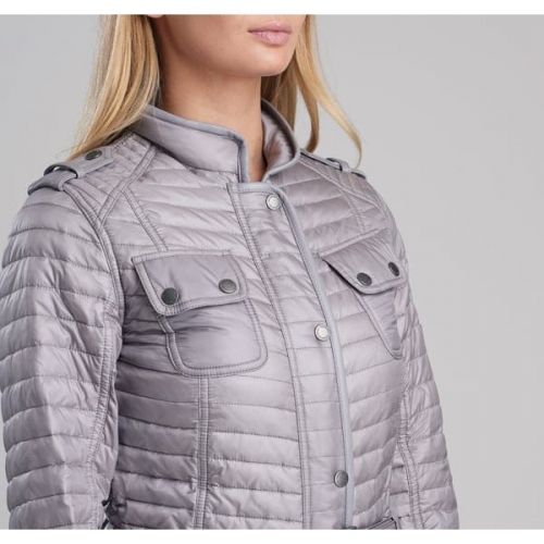 International Womens Opal Grey Leaf Spring Quilted Jacket 27296 by Barbour from Hurleys