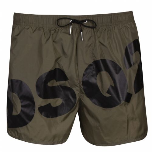 Mens Green/Black Big Logo Boxer Swim Shorts 41384 by Dsquared2 from Hurleys