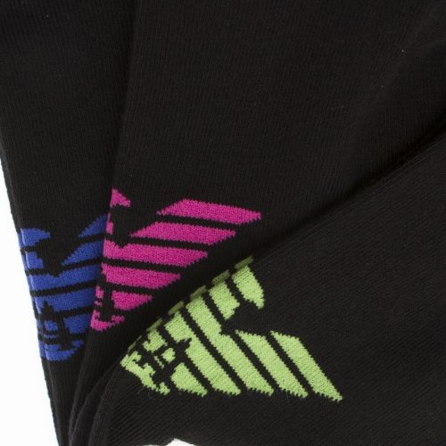 Mens Black/Multicoloured 3 Pack Trainer Socks 37247 by Emporio Armani Bodywear from Hurleys