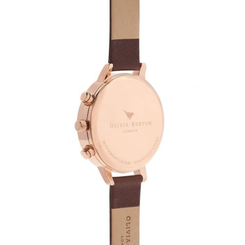 Womens Brown & Rose Gold Big Dial Chrono Detail Watch 69969 by Olivia Burton from Hurleys