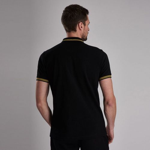 Mens Black/Yellow Essential Tipped S/s Polo Shirt 75466 by Barbour International from Hurleys