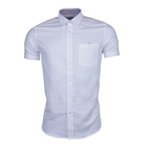 Mens White Palpin Linen S/s Shirt 72119 by Ted Baker from Hurleys