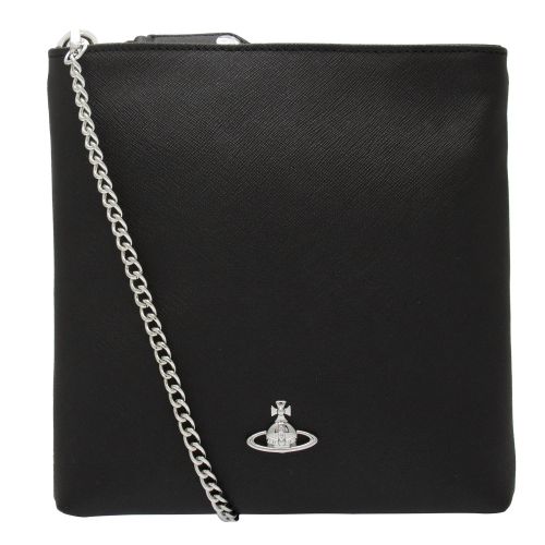 Womens Black Victoria Saffiano Crossbody Bag With Chain 54543 by Vivienne Westwood from Hurleys