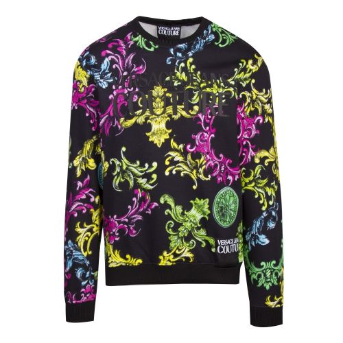 Mens Black Multi Baroque Crew Sweat Top 46776 by Versace Jeans Couture from Hurleys