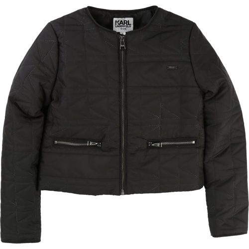 Girls Black Quilted Jacket 13339 by Karl Lagerfeld Kids from Hurleys
