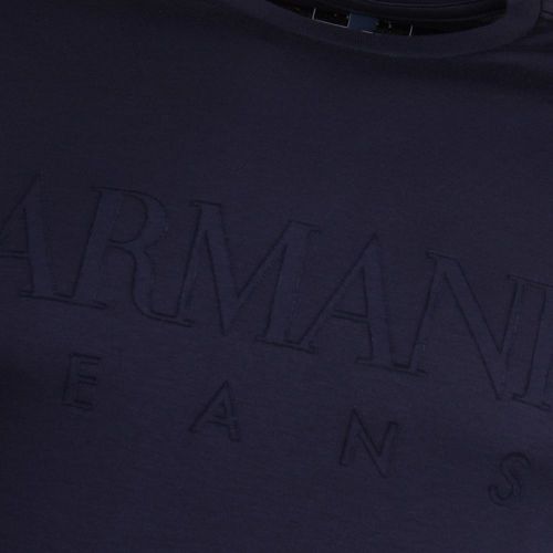 Mens Navy Embossed Logo S/s T Shirt 11028 by Armani Jeans from Hurleys