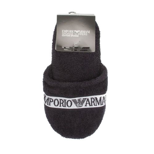 Mens Navy Branded Slippers 93091 by Emporio Armani Bodywear from Hurleys