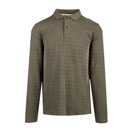 Mens Khaki Chaser Textured L/s Polo Shirt 98367 by Ted Baker from Hurleys