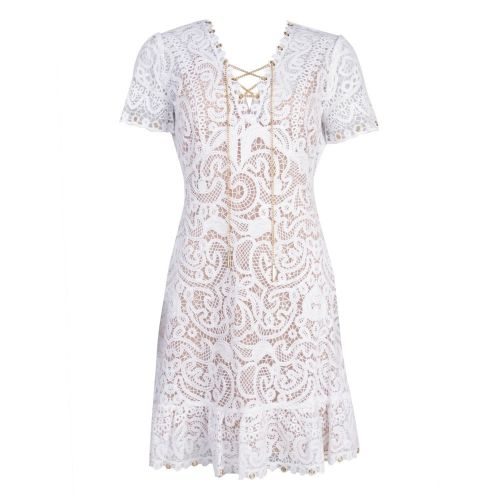 Womens White Embellished Mesh Lace Dress 27479 by Michael Kors from Hurleys