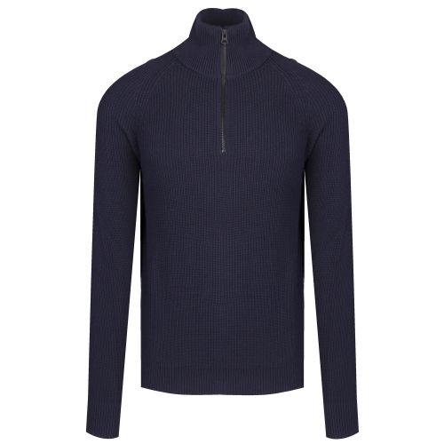 Casual Mens Dark Blue Karby Half Zip Knitted Top 34467 by BOSS from Hurleys
