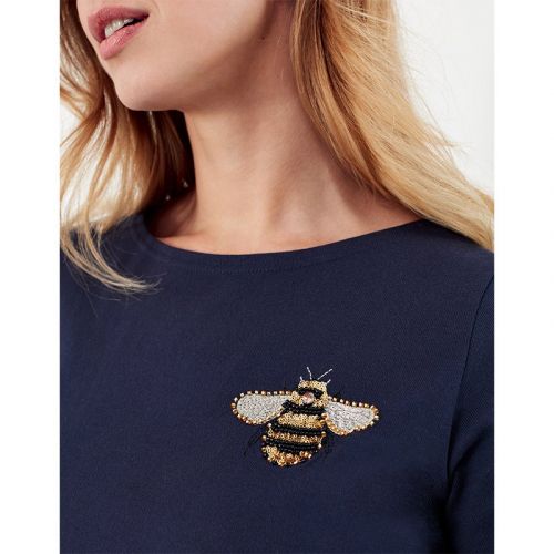 Womens French Navy Riviera Bee Embroidered Dress 103630 by Joules from Hurleys